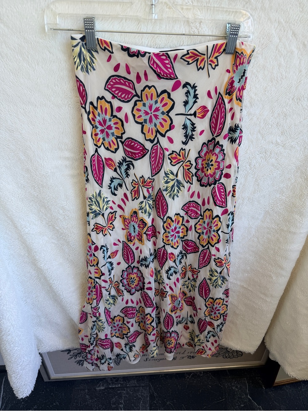 rag & bone Cream Blouse with Pink, Yellow and Black Floral Print